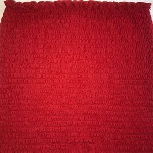 Red scrunched tube top